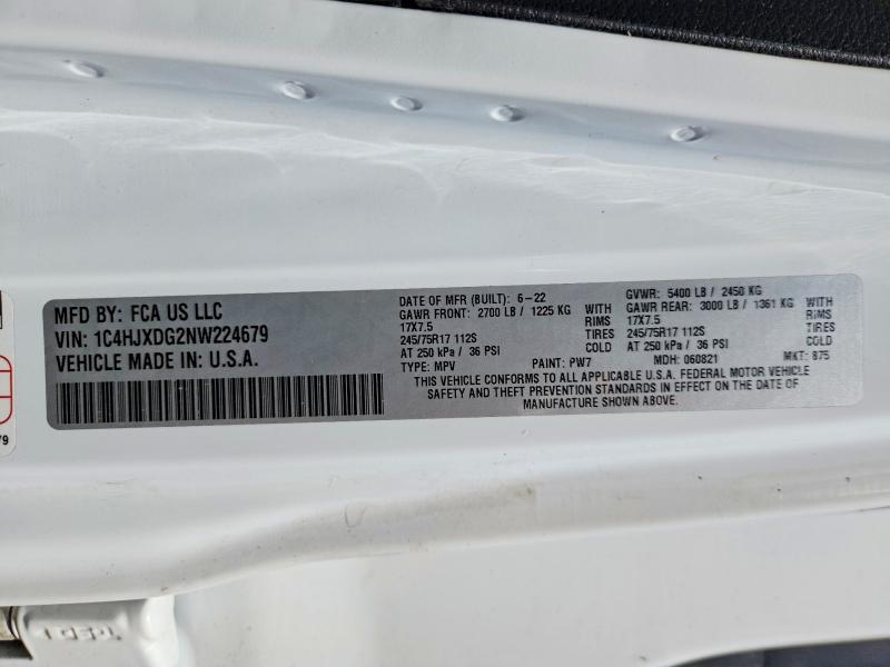 Продаж на аукціоні авто 2022 Jeep Wrangler Unlimited, vin: 1C4HJXDG2NW224679, номер лоту: 55589876
