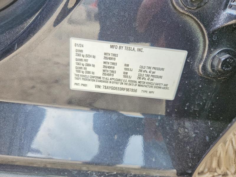 Aukcja sprzedaży 2024 Tesla Model Y, vin: 7SAYGDEE0RF987856, numer aukcji: 56986186