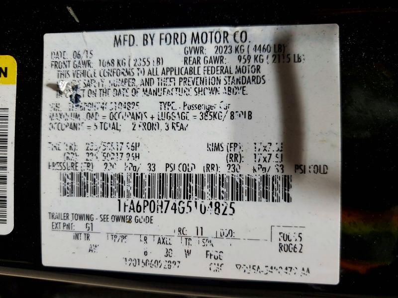 58514406 :رقم المزاد ، 1FA6P0H74G5104825 vin ، 2016 Ford Fusion مزاد بيع