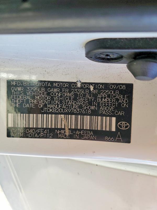 56805036 :رقم المزاد ، JTDKB20UX97837618 vin ، 2009 Toyota Prius مزاد بيع