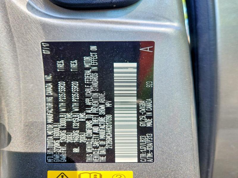 Aukcja sprzedaży 2017 Lexus Rx 450h, vin: 2T2BGMCA4HC017090, numer aukcji: 55581876