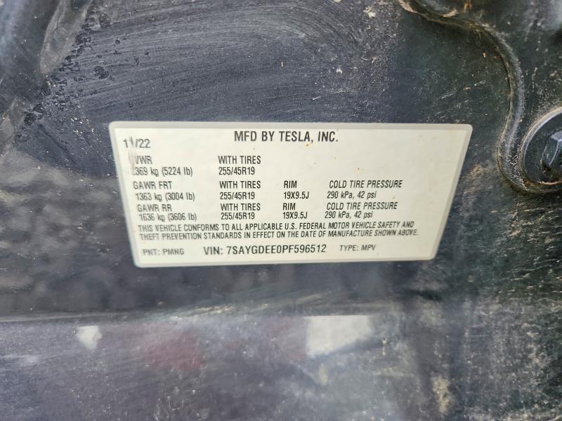 Aukcja sprzedaży 2023 Tesla Model Y, vin: 7SAYGDEE0PF596512, numer aukcji: 58813736