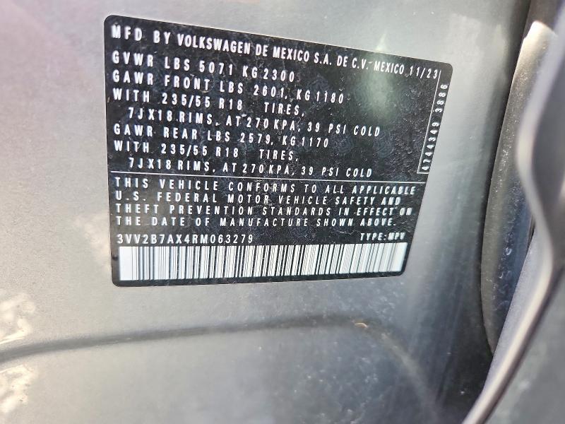 Продажа на аукционе авто 2024 Volkswagen Tiguan, vin: 3VV2B7AX4RM063279, номер лота: 55609716