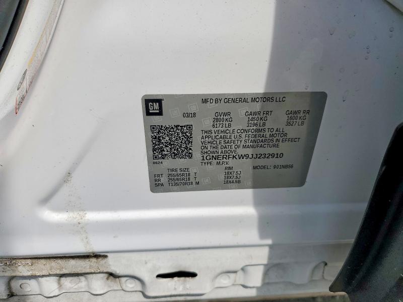 Продажа на аукционе авто 2018 Chevrolet Traverse, vin: 1GNERFKW9JJ232910, номер лота: 58517446