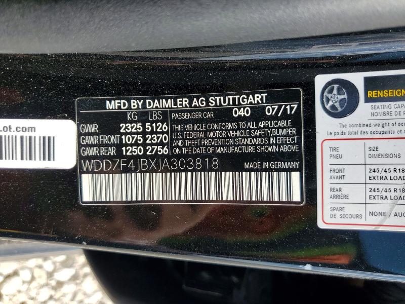Продажа на аукционе авто 2018 Mercedes-benz E, vin: WDDZF4JBXJA303818, номер лота: 58329026