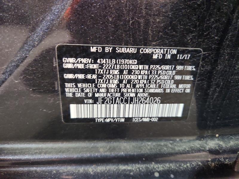Aukcja sprzedaży 2018 Subaru Crosstrek, vin: JF2GTACC1JH264026, numer aukcji: 56174826