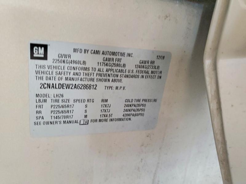 Продажа на аукционе авто 2010 Chevrolet Equinox 1lt, vin: 2CNALDEW2A6286812, номер лота: 55464686