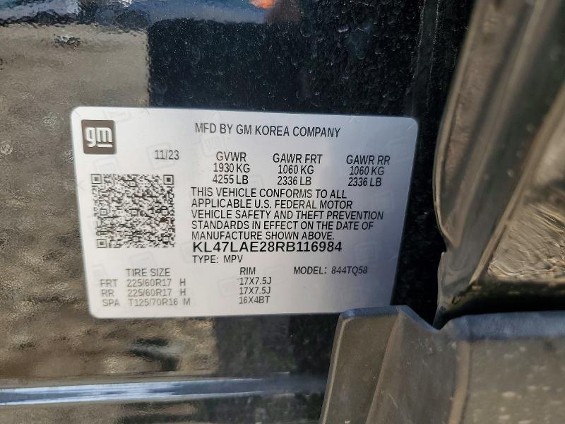2024 Buick Envista მანქანა იყიდება აუქციონზე, vin: KL47LAE28RB116984, აუქციონის ნომერი: 57531736