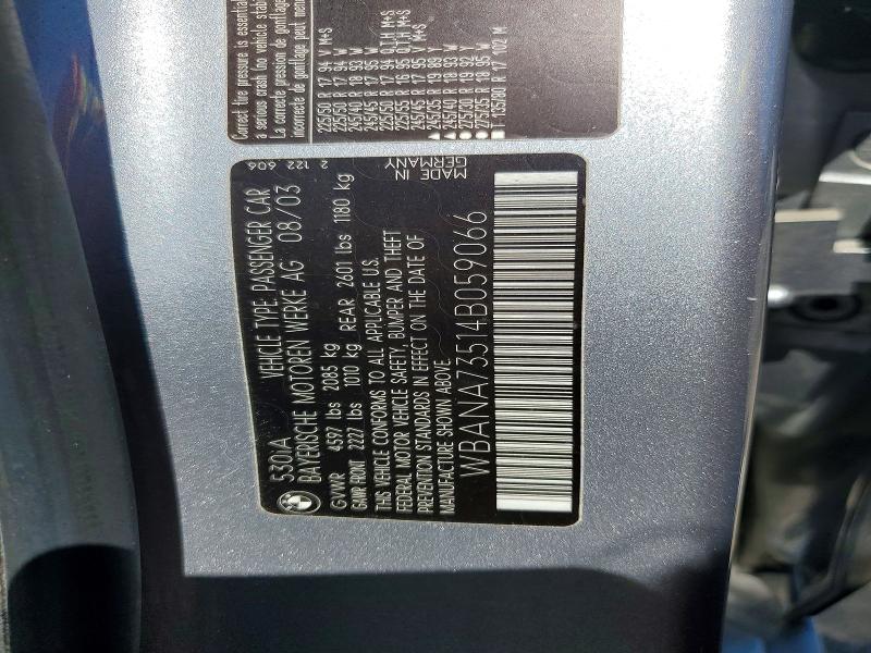 Продаж на аукціоні авто 2004 Bmw 530, vin: WBANA73514B059066, номер лоту: 55786216