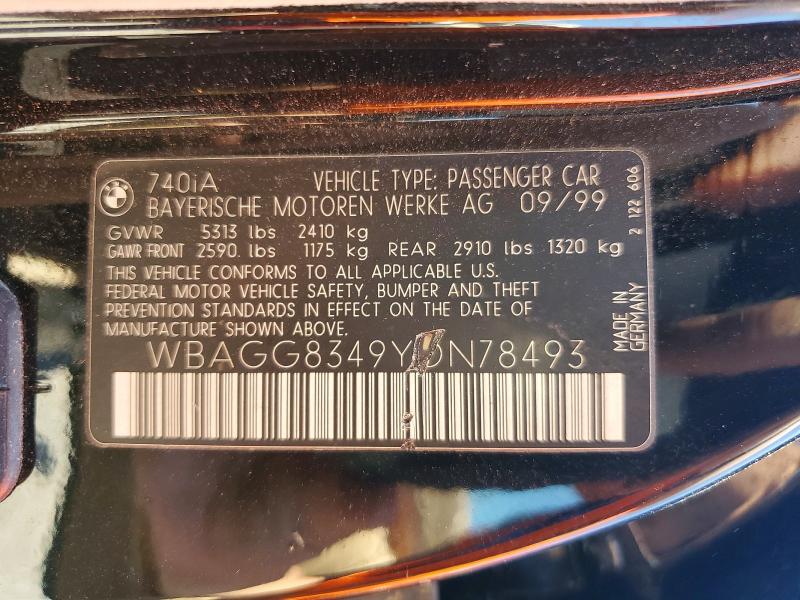 Продажа на аукционе авто 2000 Bmw 740, vin: WBAGG8349YDN78493, номер лота: 56054706