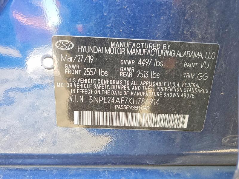 Продаж на аукціоні авто 2019 Hyundai Sonata, vin: 5NPE24AF7KH786914, номер лоту: 57692196