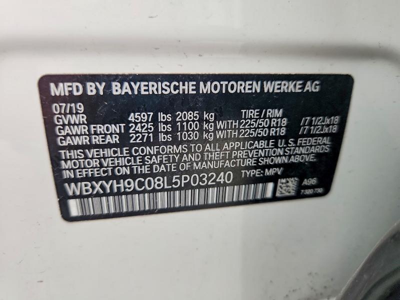 2020 Bmw X2 მანქანა იყიდება აუქციონზე, vin: WBXYH9C08L5P03240, აუქციონის ნომერი: 54803646
