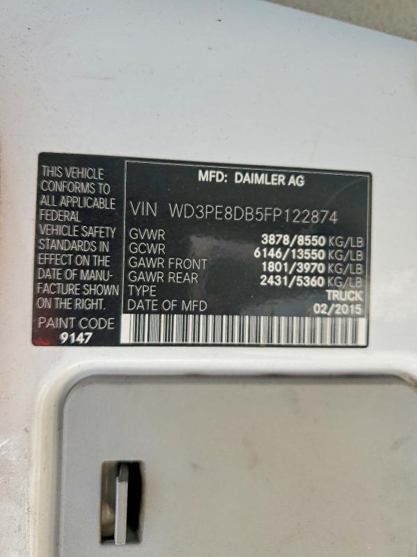 Aukcja sprzedaży 2015 Mercedes-benz Sprinter, vin: WD3PE8DB5FP122874, numer aukcji: 54514886