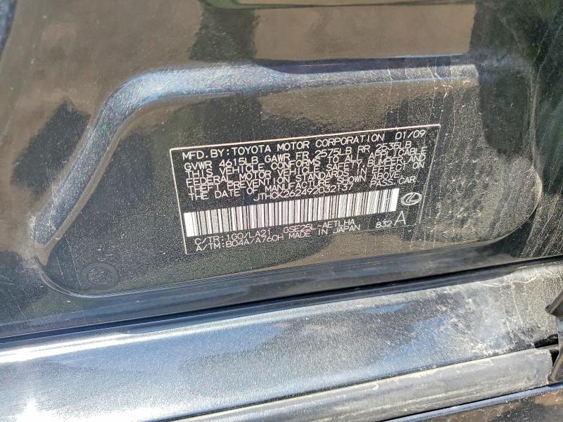 Aukcja sprzedaży 2009 Lexus Is, vin: JTHCK262492032137, numer aukcji: 56983266