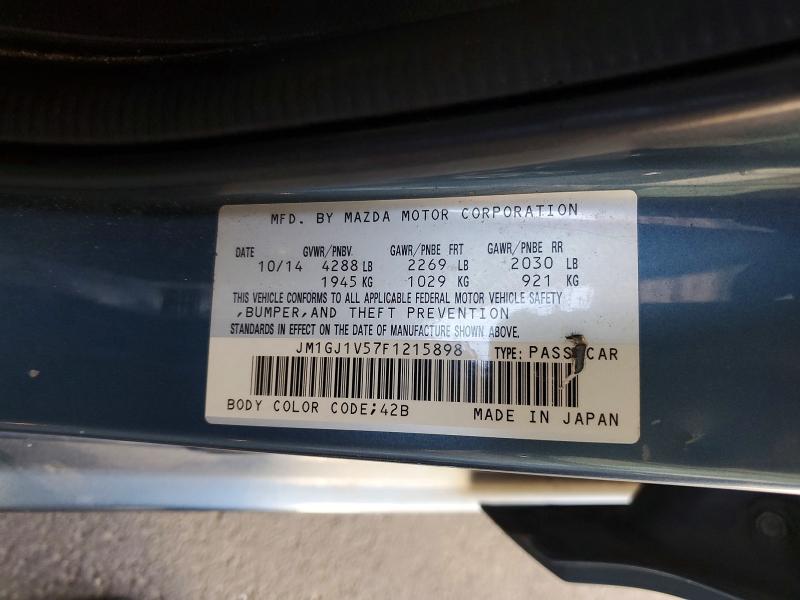 2015 Mazda 6 მანქანა იყიდება აუქციონზე, vin: JM1GJ1V57F1215898, აუქციონის ნომერი: 56736016