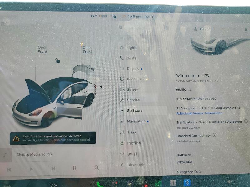 2021 Tesla Model 3 მანქანა იყიდება აუქციონზე, vin: 5YJ3E1EA0MF067260, აუქციონის ნომერი: 51921096
