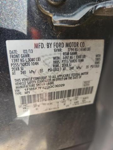 2013 Ford Explorer მანქანა იყიდება აუქციონზე, vin: 1FM5K7F82DGC30329, აუქციონის ნომერი: 56971826