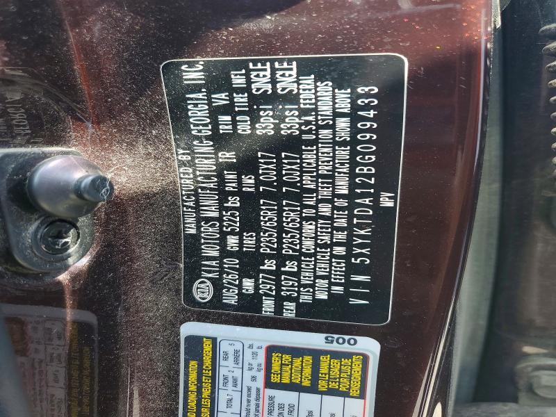 Продаж на аукціоні авто 2011 Kia Sorento, vin: 5XYKTDA12BG099433, номер лоту: 57030956