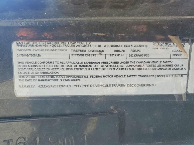 Продажа на аукционе авто 2026 Load Trail Unknown, vin: 4ZEDK2423T1361901, номер лота: 52207246