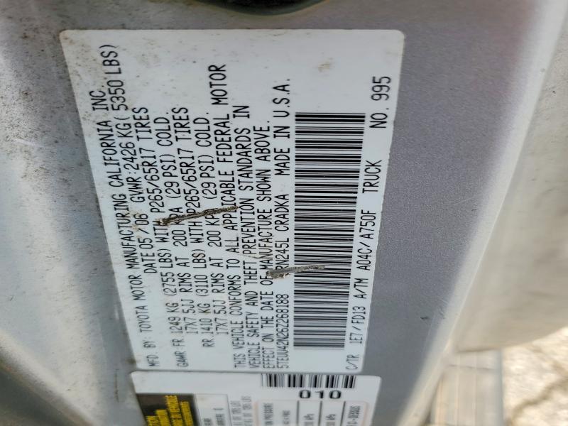 56781826 :رقم المزاد ، 5TEUU42N26Z268188 vin ، 2006 Toyota Tacoma مزاد بيع