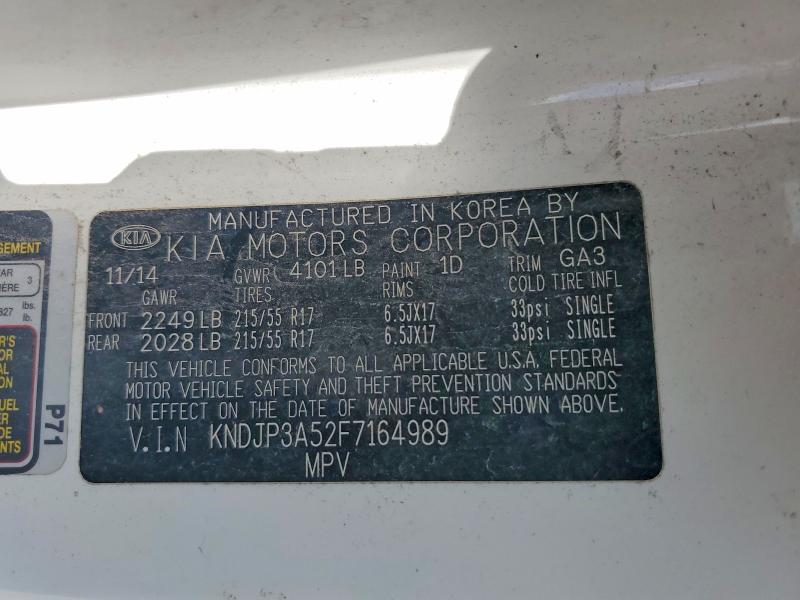 2015 Kia Soul მანქანა იყიდება აუქციონზე, vin: KNDJP3A52F7164989, აუქციონის ნომერი: 56719656