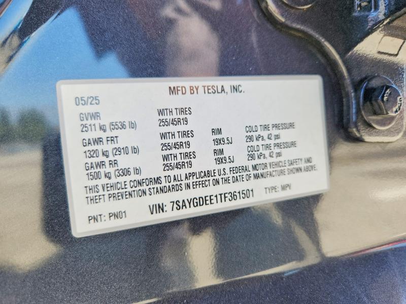 2026 Tesla Model Y მანქანა იყიდება აუქციონზე, vin: 7SAYGDEE1TF361501, აუქციონის ნომერი: 56818596