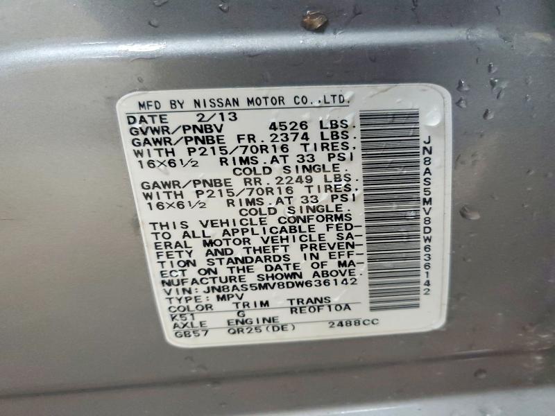 Продаж на аукціоні авто 2013 Nissan Rogue, vin: JN8AS5MV8DW636142, номер лоту: 57524406