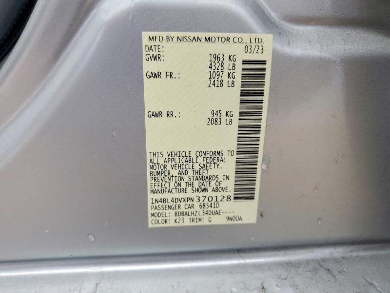 Продаж на аукціоні авто 2023 Nissan Altima, vin: 1N4BL4DVXPN370128, номер лоту: 57069446