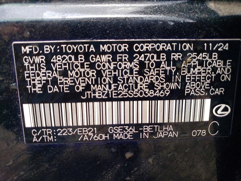 Продажа на аукционе авто 2025 Lexus Is 350, vin: JTHBZ1E25S5038469, номер лота: 58713846