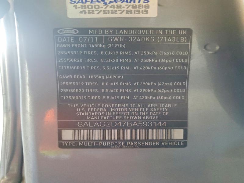 Продаж на аукціоні авто 2011 Land Rover Lr4, vin: SALAG2D47BA593144, номер лоту: 56862546
