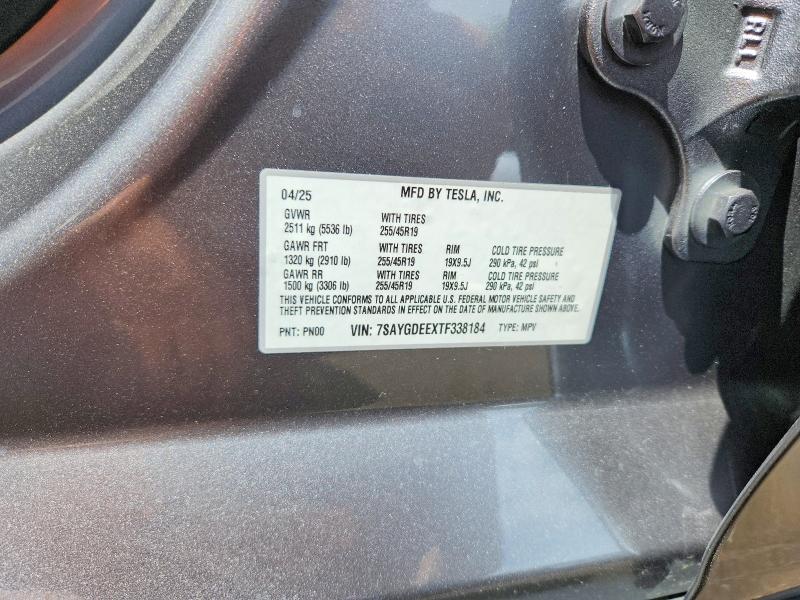 Aukcja sprzedaży 2026 Tesla Model Y, vin: 7SAYGDEEXTF338184, numer aukcji: 58294816