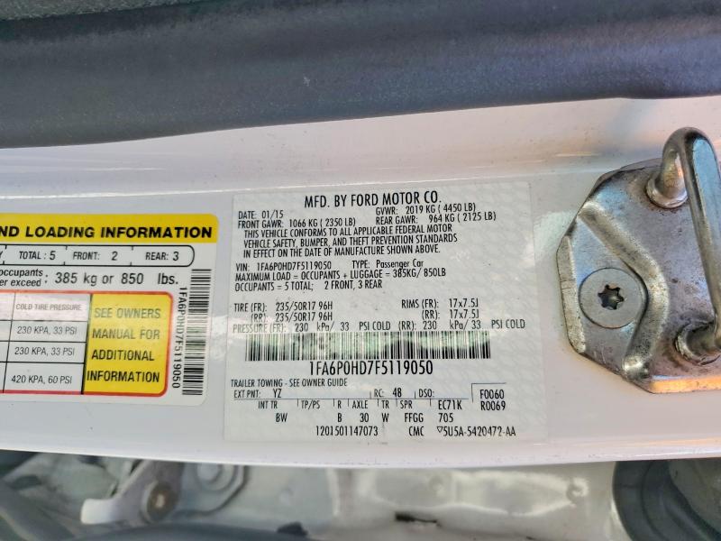 Продажа на аукционе авто 2015 Ford Fusion, vin: 1FA6P0HD7F5119050, номер лота: 56225806