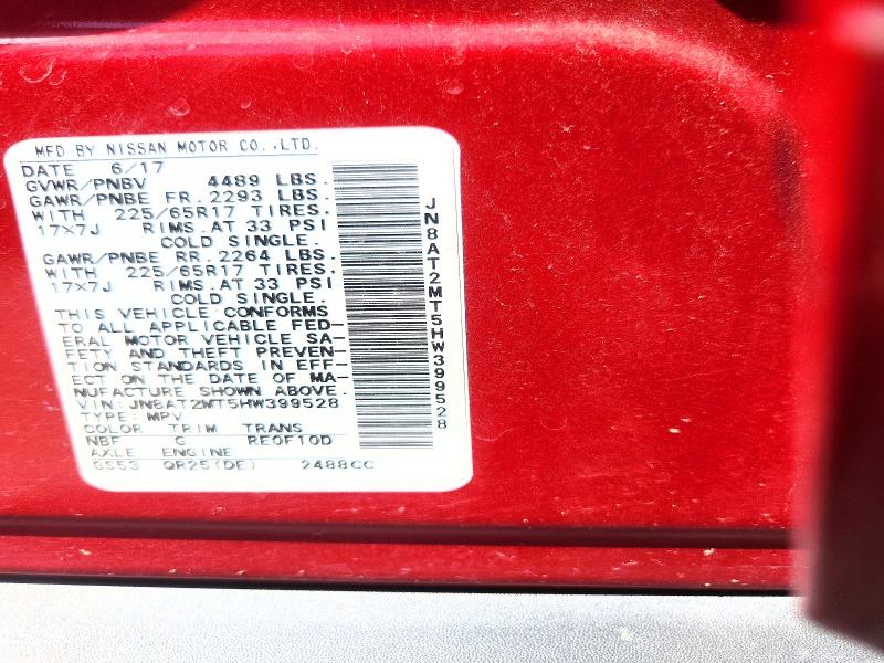 Aukcja sprzedaży 2017 Nissan Rogue, vin: JN8AT2MT5HW399528, numer aukcji: 58832066