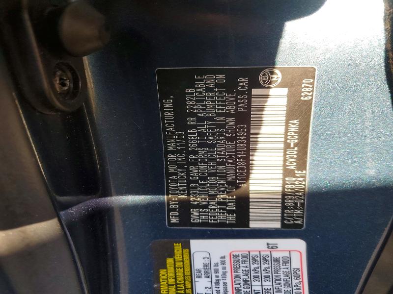 Aukcja sprzedaży 2004 Toyota Camry Solara, vin: 4T1CE38P14U834953, numer aukcji: 54052536