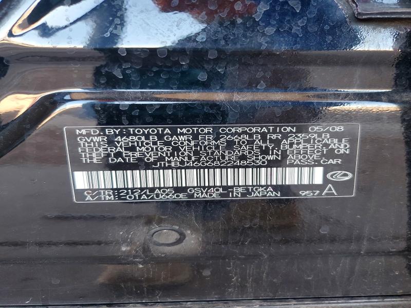 Auction sale of the 2008 Lexus Es, vin: JTHBJ46G682248530, lot number: 56828546