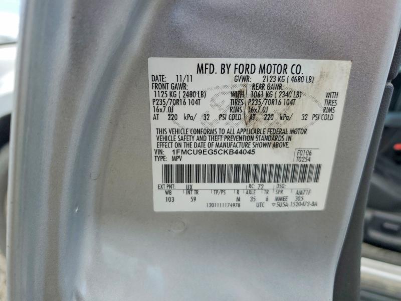 Auction sale of the 2012 Ford Escape, vin: 1FMCU9EG5CKB44045, lot number: 58232196