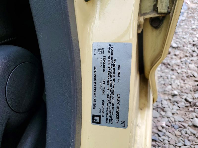 Aukcja sprzedaży 2015 Chevrolet Spark, vin: KL8CD6S98FC731971, numer aukcji: 55578986