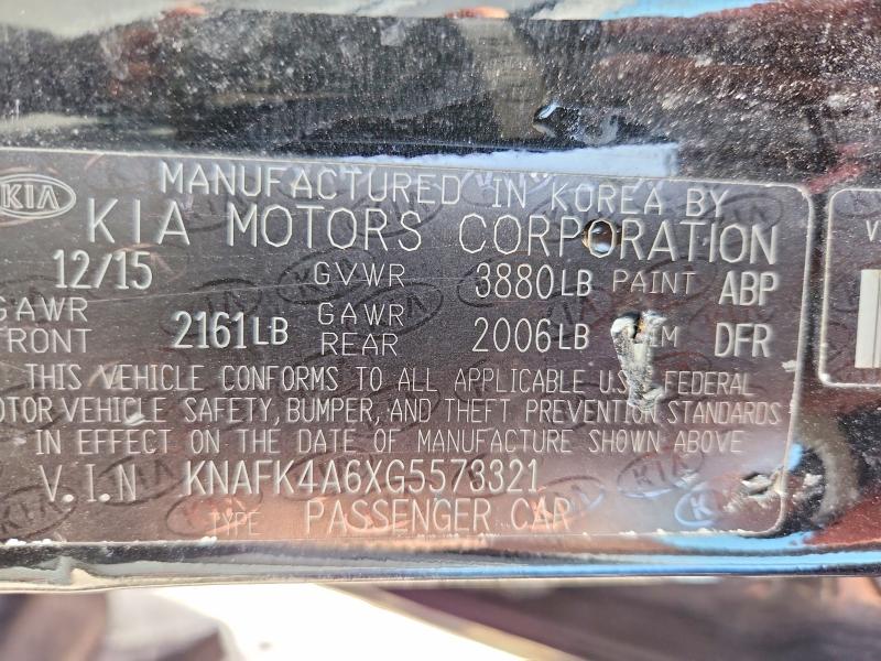 Продаж на аукціоні авто 2016 Kia Forte, vin: KNAFK4A6XG5573321, номер лоту: 55548786