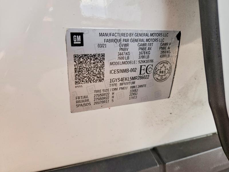 Aukcja sprzedaży 2021 Cadillac Escalade, vin: 1GYS4EKL5MR286022, numer aukcji: 58423986