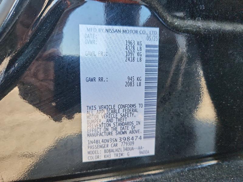 Aukcja sprzedaży 2025 Nissan Altima, vin: 1N4BL4DV3SN398474, numer aukcji: 58479726