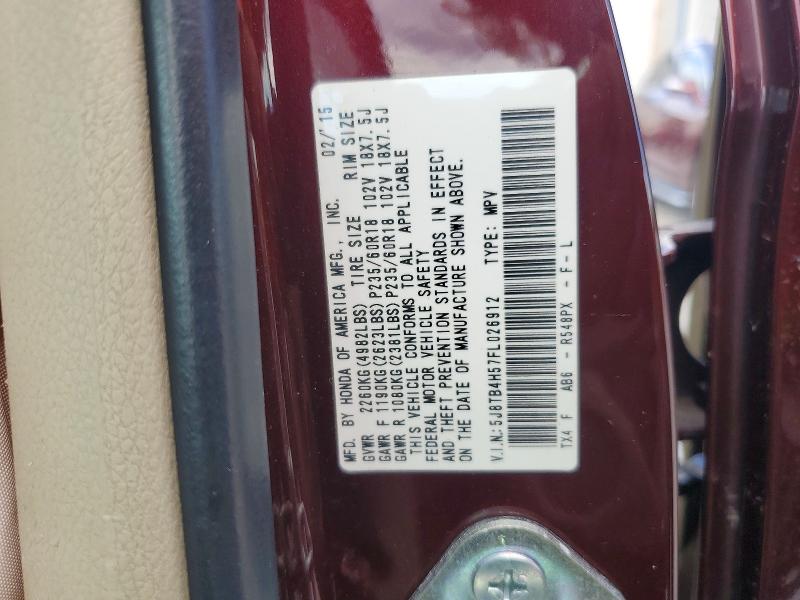 57183776 :رقم المزاد ، 5J8TB4H57FL026912 vin ، 2015 Acura Rdx مزاد بيع