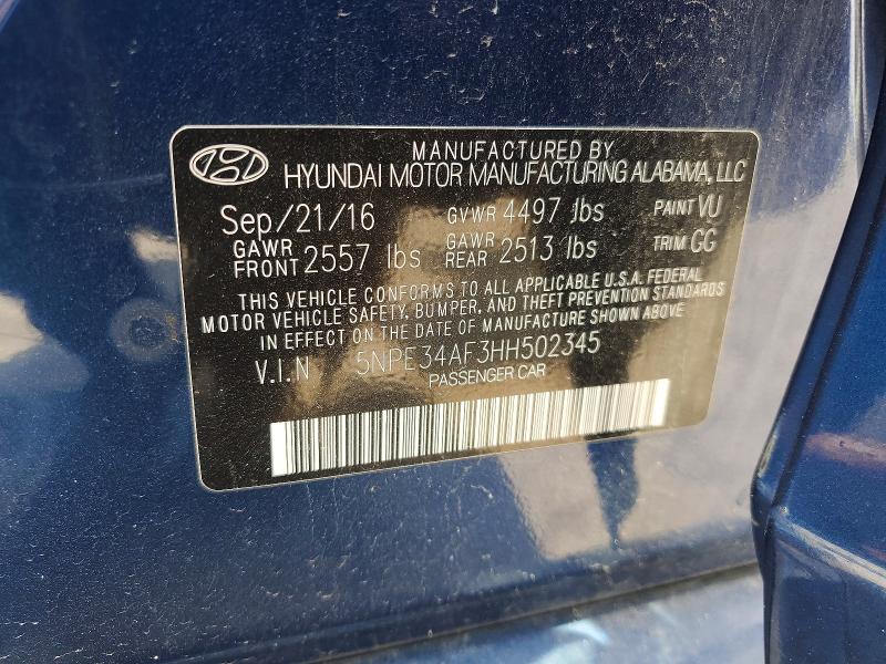 Aukcja sprzedaży 2017 Hyundai Sonata, vin: 5NPE34AF3HH502345, numer aukcji: 56461276