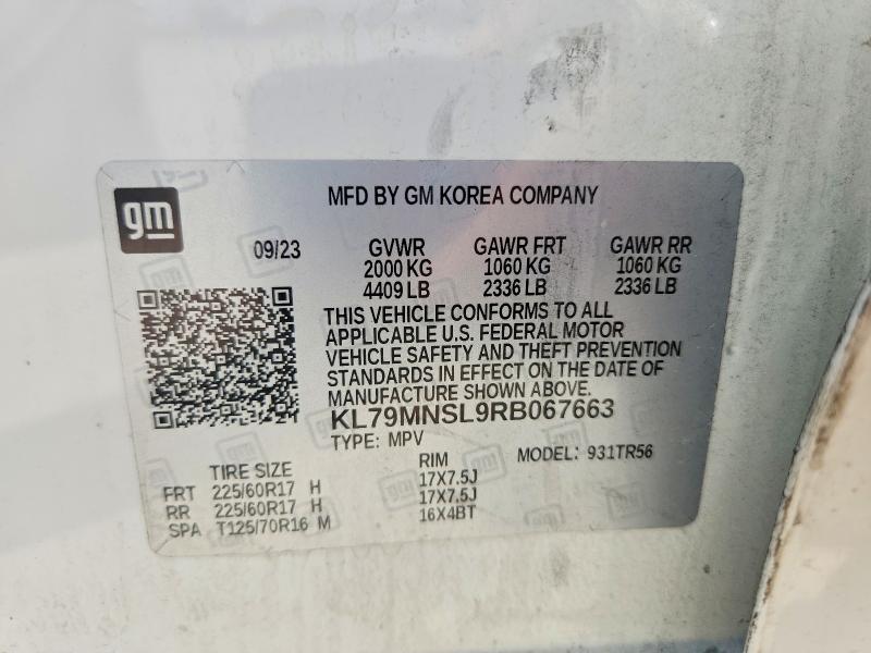 59180786 :رقم المزاد ، KL79MNSL9RB067663 vin ، 2024 Chevrolet Trailblazer مزاد بيع