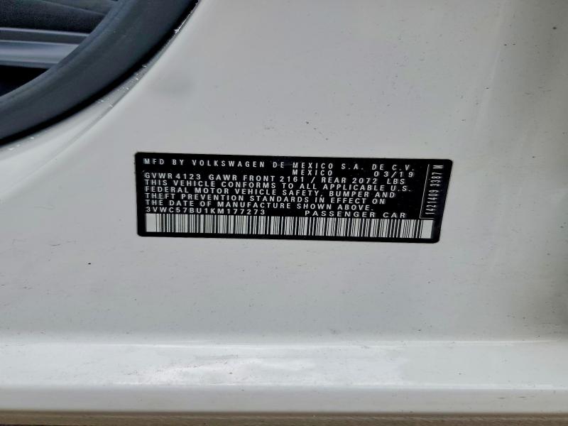 58232826 :رقم المزاد ، 3VWC57BU1KM177273 vin ، 2019 Volkswagen Jetta مزاد بيع