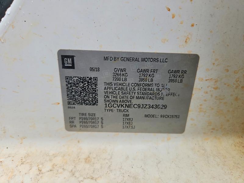 Aukcja sprzedaży 2018 Chevrolet Silverado, vin: 1GCVKNEC9JZ343029, numer aukcji: 56692896
