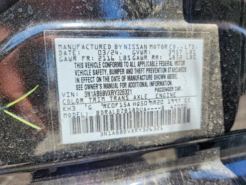 2024 Nissan Sentra მანქანა იყიდება აუქციონზე, vin: 3N1AB8BVXRY326321, აუქციონის ნომერი: 58007466