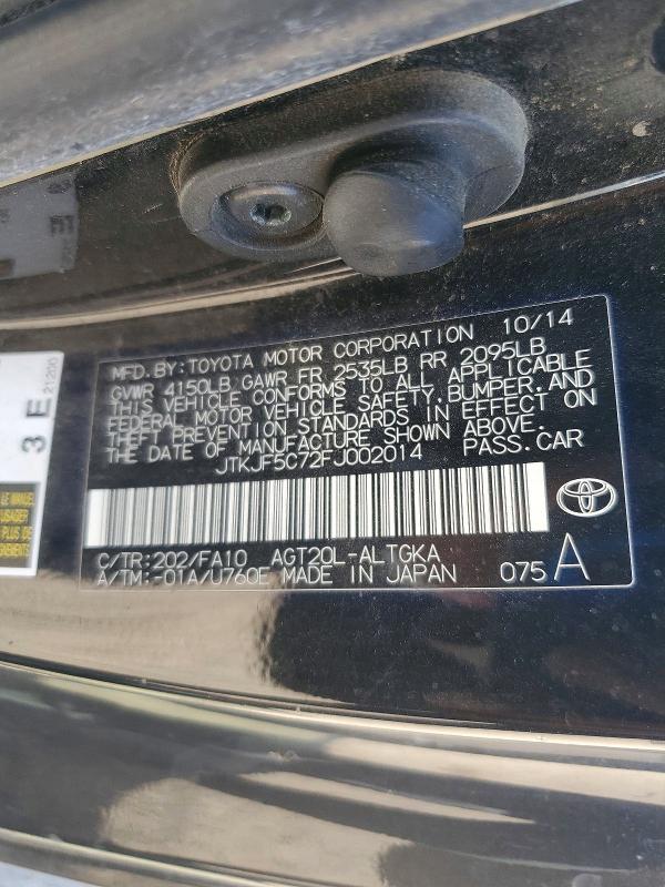 58841496 :رقم المزاد ، JTKJF5C72FJ002014 vin ، 2015 Scion Tc مزاد بيع