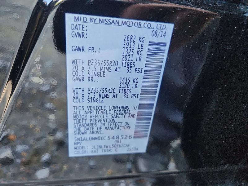 Продаж на аукціоні авто 2014 Infiniti Qx60, vin: 5N1AL0MM0EC548526, номер лоту: 59538446