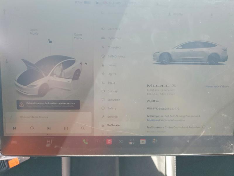 Продажа на аукционе авто 2025 Tesla Model 3, vin: 5YJ3E1EB2SF933773, номер лота: 85454755