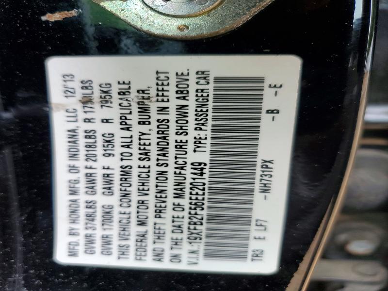 Aukcja sprzedaży 2014 Honda Civic, vin: 19XFB2F56EE201449, numer aukcji: 55405786